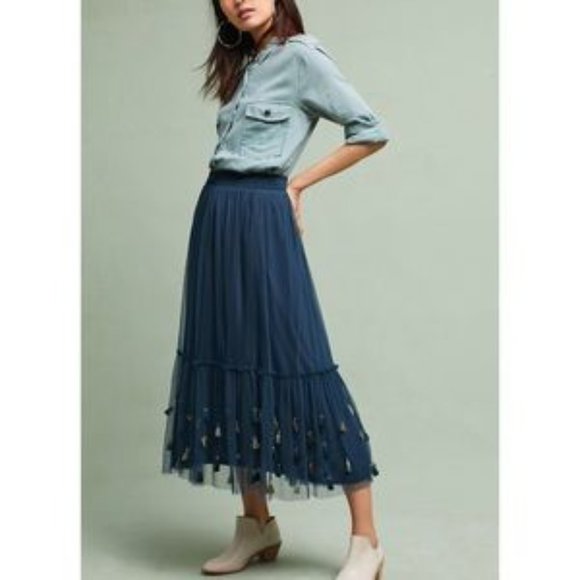 Anthropologie Dresses & Skirts - 🆕Maeve(Anthropologie) dark turquoise skirt, sz M